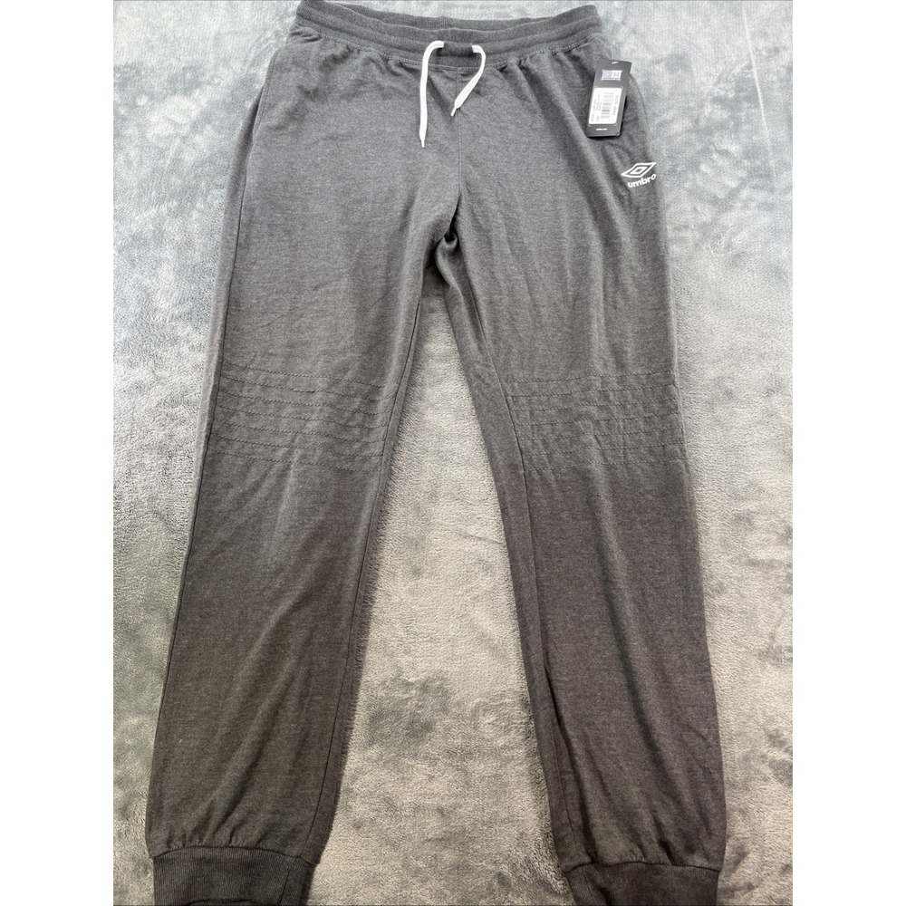 NWT Umbro Men's XL Joggers Gray Fleece Sweatpants Drawstring and Logo